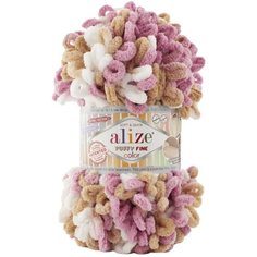 Пряжа Alize Puffy Fine Color (Пуффи Файн Колор) 6402 100% микрополиэстер 100г 14м 5шт