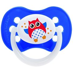 Пустышка симметричная силиконовая Canpol "Owl", цвет: синий (0-6 месяцев)