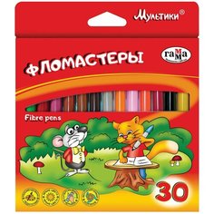 Фломастеры гамма «Мультики», 30 цветов, вентилируемый колпачок, картонная упаковка, 180319_08 Gamma