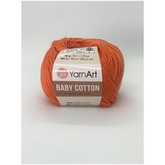 Пряжа YarnArt Baby cotton оранжевый (421), 50%хлопок/50%акрил, 165м, 50г, 1шт