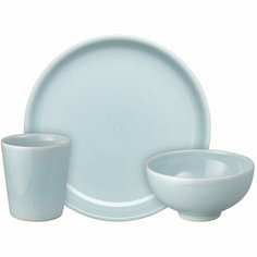 Набор посуды 3 предмета Облака Аква (стакан, тарелка, салатник) Denby
