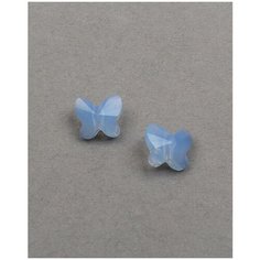 Бусины бабочки Swarovski, цвет Air Blue Opal (#285), размер 8 мм, 2 шт.