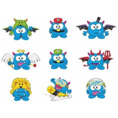 Алмазная мозаика наклейка для детей / монстры эмоции Noname