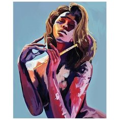 Алмазная мозаика с частичным заполнением на подрамнике "Девушка в красках" 30х40 см./В упаковке шт: 1 Школа талантов