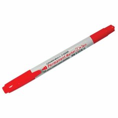 Маркер перманентный CROWN двухсторонний красный, пулевидный, 2мм/1мм