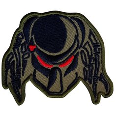 Нашивка (шеврон, патч), на термослое, Стежкофф, "Хищник", оливковый, 7,8x6,5 см, 1 штука