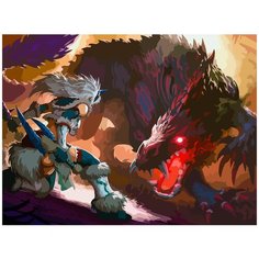 Картина по номерам на холсте Игра Monster Hunter World 5270 40x30