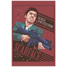 Картина по номерам на холсте Фильм Лицо со шрамом Scarface Тони Монтана - 6654 В 60x40