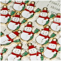 Кулон Подвеска металлическая 4 шт. для рукоделия / браслета / сережек, эмаль, цвет золото, 21.5х12.5х2 мм КафеБижу