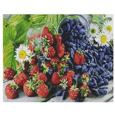 Алмазная мозаика "Ягодный урожай", 40x50 см, Арт Фея