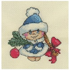Набор для вышивания Klart "Снегурочка", 12,5x13,5 см