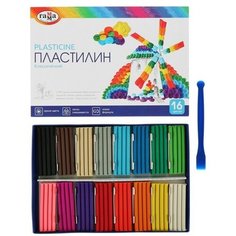 Пластилин 16 цветов 320 г, Гамма "Классический", со стеком, картонная упаковка 281034 Gamma