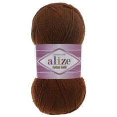 Пряжа Alize Cotton Gold (Ализе Коттон Голд) - 2 мотка 690 черепичный 55% хлопок, 45% акрил 330м/100г