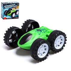 Автоград Перевертыш инерционный "Машинка-перевертыш", цвет зеленый