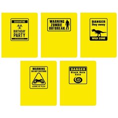 Тетрадь общая А5 48л, кл, скр, обл. карт, конгрев, TOTAL YELLOW. Danger. Канц Эксмо