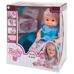 Кукла ABtoys Baby boutique Пупс в голубом платье 30см, пьет и писает