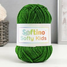 Пряжа 100% акрил "Softy Kids" 90м ±5м 50 гр цвет 42 хвоя (2 шт) Softino