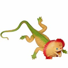 Фигурка Abtoys Юный натуралист: Рептилии, Ящерица ярко-зеленая с воротником, резиновая (PT-01721)