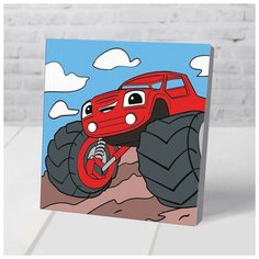 Картина по номерам Школа талантов "Крутая тачка", на подставке, 15х15 см