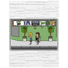 Картина по номерам на холсте игра BEAVIS & BUTTHEAD (Sega, Сега, 16 bit, 16 бит, ретро приставка) - 9878 Г 60x40