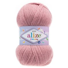 Пряжа для вязания Alize Sekerim Bebe (Шекерим Беби) - 3 мотка 315 темно-розовый, детская гипоаллергенная, 100% акрил, 320м/100г