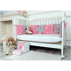 Бортики в детскую кроватку 30*30 (12шт.) Балерина+Прованс ДомВелл, Бязь