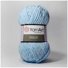 Плюшевая пряжа YarnArt Dolce (Дольче) - 2 мотка 749 голубой, для вязания игрушек, 100% микрополиэстер 120м/100г