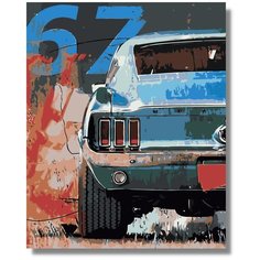 Картина по номерам " Машина Мустанг Autocar Mustang" холст на подрамнике 40х60