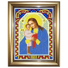 Алмазная мозаика "Богородица Взыскание погибших" 10,5Х14,5см в подарок золотая рамка для готовой работы НАСЛЕДИЕ