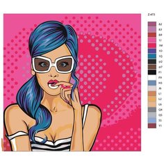 Картина по номерам Z-473 "Поп-арт девушка" 70x70 Brushes Paints