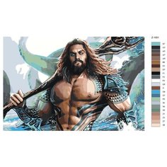 Картина по номерам Z1001 "Аквамен-Джейсон Мамоа- Jason Momoa" 60x90 Brushes Paints