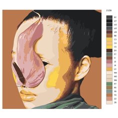 Картина по номерам Z-239 "Девушка с цветком" 80x80 Brushes Paints