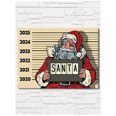 Картина по номерам на холсте новый год 2023 Merry Christmas, Санта, Дед Мороз - 11454 Г 30x40