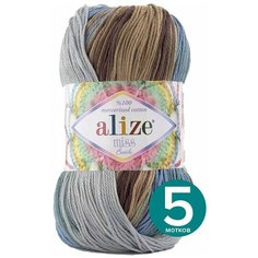 Пряжа секционная Alize Miss Batik (Ализе Мисс Батик) - 4148, 50 г / 280 м (100% мерсеризованный хлопок) - 5 шт