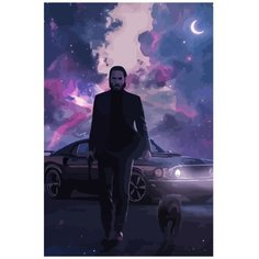 Картина по номерам на холсте Джон Уик (фильм, Киану Ривз, космос) - 4 40X60