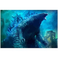 Картина по номерам на холсте динозавр годзилла - 540