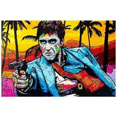 Картина по номерам на холсте Фильм Лицо со шрамом Scarface Тони Монтана - 6657 Г 60x40