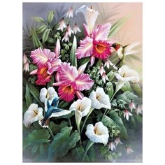 Алмазная мозаика на подрамнике 40х50/Цветы/Полная выкладка/Картина стразами/Набор для творчества Color Vision OF Life