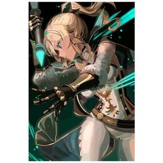 Картина по номерам на холсте Игра Gensgin Impact (Паймон, Венти, Делюк, Джинн, Синьора) - 8033 В 60x40