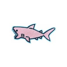 Нашивка / Заплатка / Шеврон / Текстильный патч "Розовая акула" / "Pink shark"