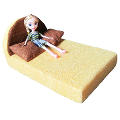 Игрушки для девочек, Мягкая мебель с куклой, кровать, 2 подушки, размер - 34 х 22 х 16 см Yar Team