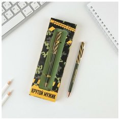 Подарочная ручка "Крутой мужик", металл, синяя паста, 0,8 мм./В упаковке шт: 1 Art Fox