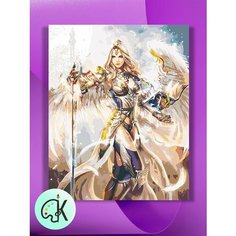 Картина по номерам на холсте Ангел-воительница, 40 х 50 см КУЛЬТУРА ЦВЕТА