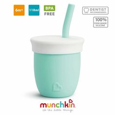 Чашка поильник Munchkin, C’est Silicone!™ силиконовый с трубочкой, ментол, 118 мл. 6м+