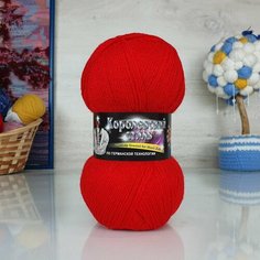 Пряжа COLOR-CITY Королевский стиль (Колор-сити), красный - 2221, 10% овечий пух, 40% шерсть, 50% микрофибра, 5 мотков, 100 г, 810 м.