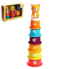 Развивающая пирамидка-сортер «Медвежонок», 13 предметов Без бренда