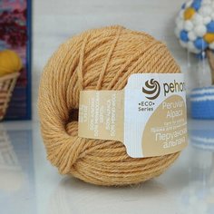 Пряжа пехорка Перуанская альпака (Пехорка), Золотистый меланж - 884, 50% альпака, 50% мериносовая шерсть, 10 мотков, 50 г, 150 м.