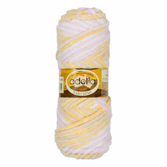 Пряжа ADELIA BABY MIMI 100 % полиэстер 5 шт. х 100 г 80 м ± 4 м №04 белый-бежевый-желтый-св. розовый