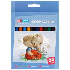 Фломастеры ArtSpace "Рисунки. Lovely animals", смываемые, 24 цвета (WP_71719) Спейс