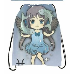 Сумка-мешок для обуви со знаком зодиака Рыбы №4 Migom